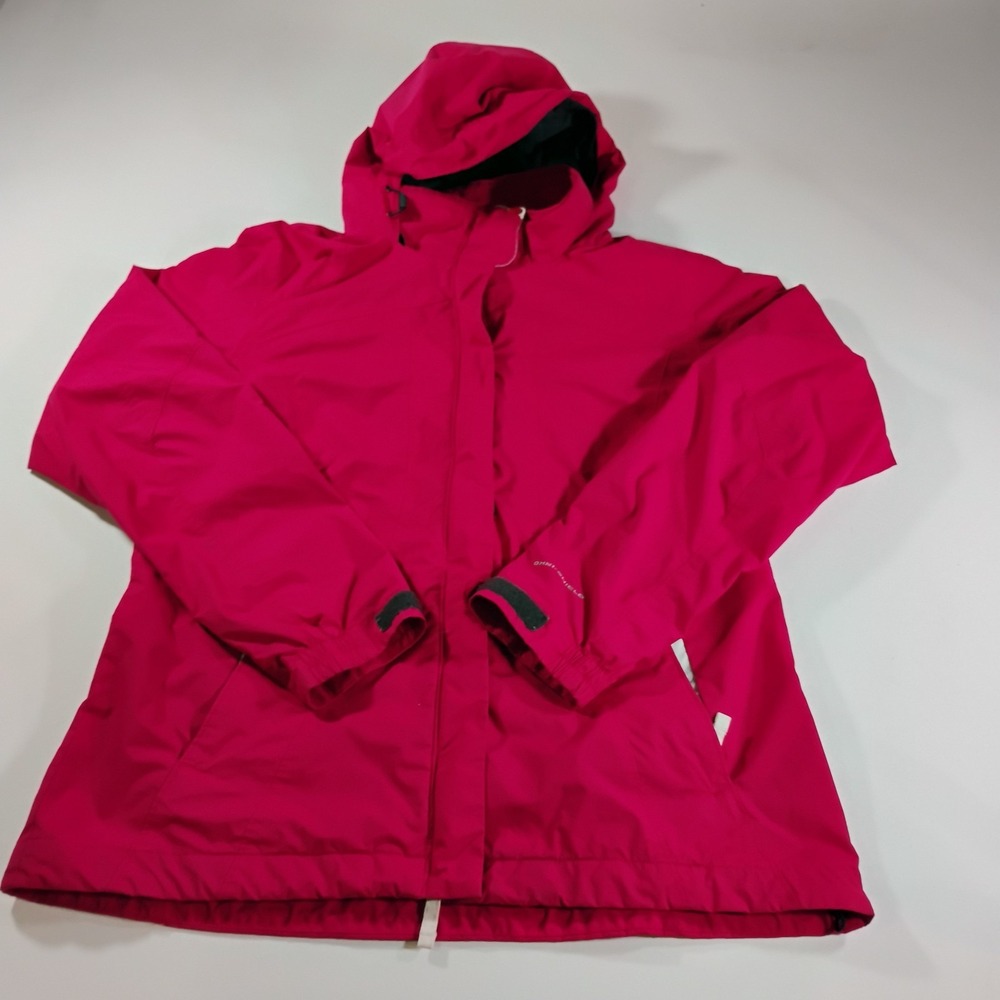 Columbia Interchange Women's Large Red Hooded Outer Broken Zipper Winter Jacket